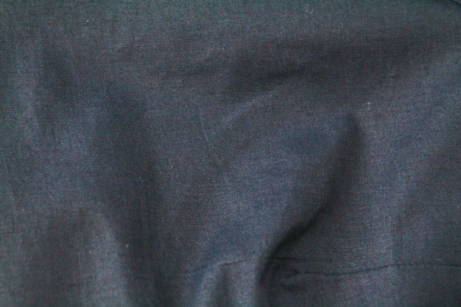 SUISTUDIO Women's Shirt 34R Navy Linen Blend Ruffled Sleeve Cotton Blouse