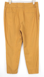 SUISTUDIO Lane Women's Trousers UK16R Brown Twill Slim Long Cotton Flat Front