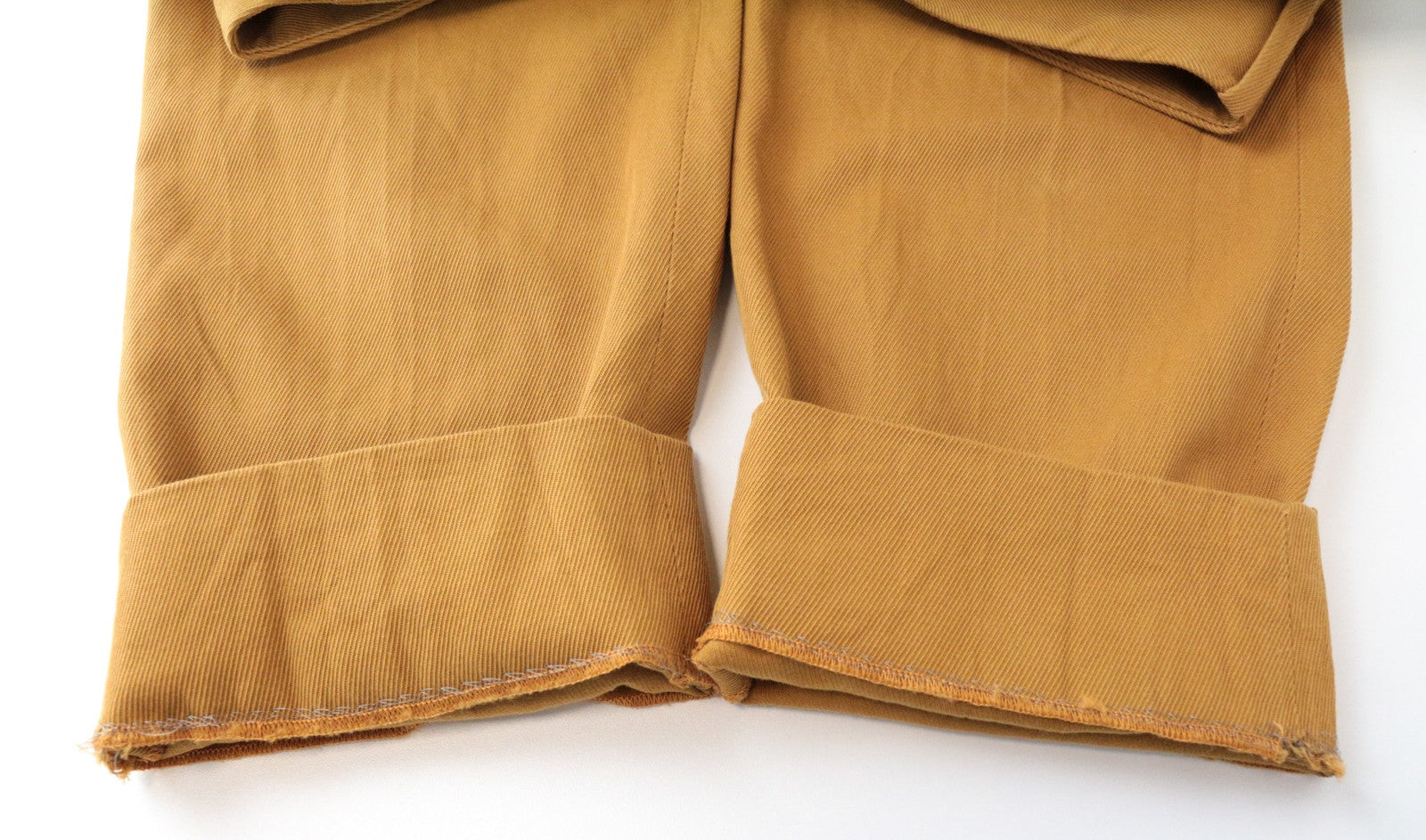 SUISTUDIO Lane Women's Trousers UK16R Brown Twill Slim Long Cotton Flat Front