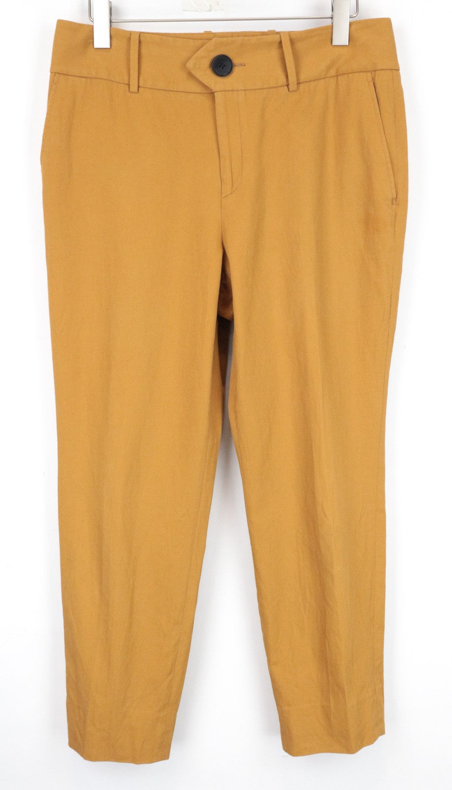 SUISTUDIO Lane Women's Trousers UK16R Brown Twill Slim Long Cotton Flat Front