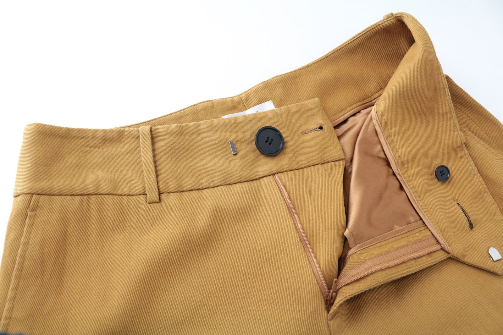 SUISTUDIO Lane Women's Trousers UK16R Brown Twill Slim Long Cotton Flat Front