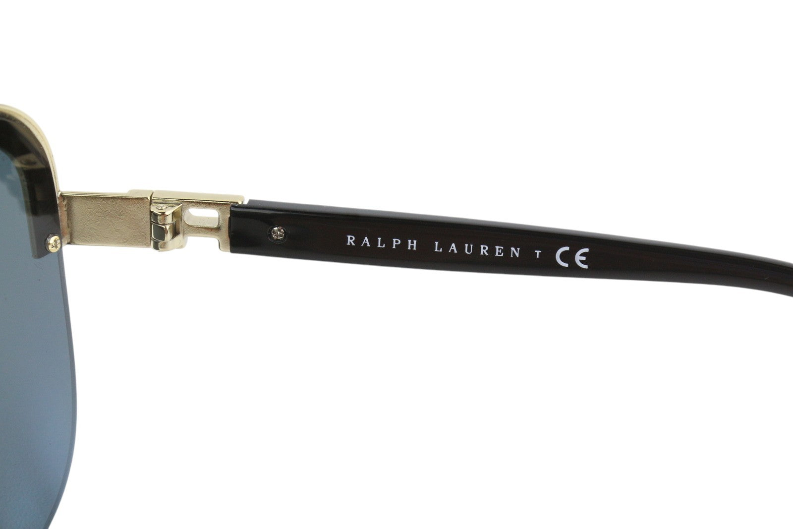 RALPH LAUREN 0RL7057 Women Sunglasses OS Black UV Protection Gold Detail Casual