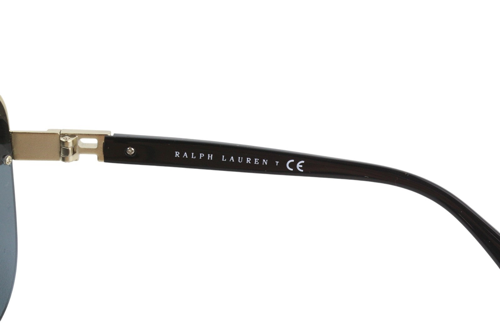 RALPH LAUREN 0RL7057 Women Sunglasses OS Black UV Protection Gold Details Casual