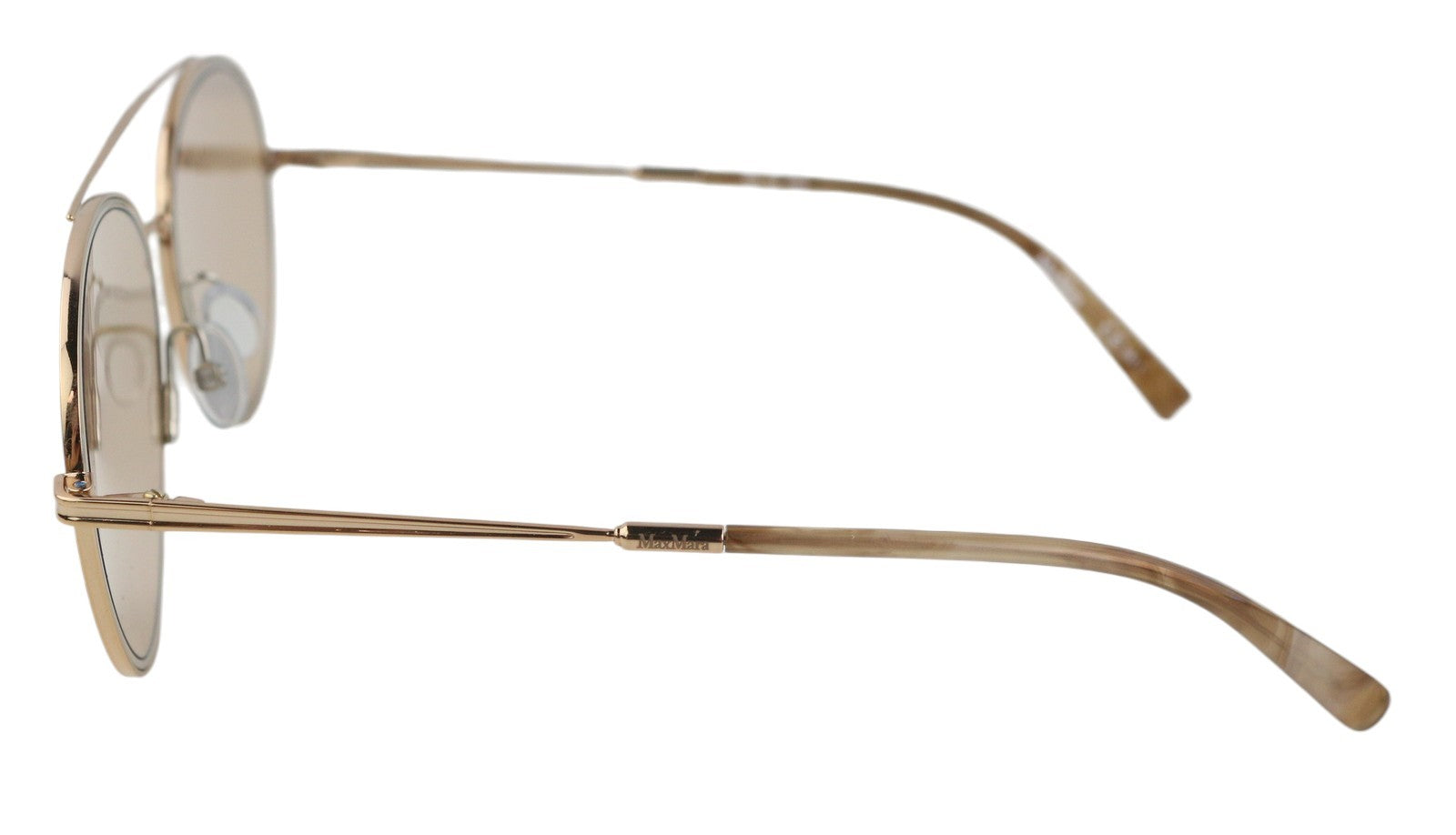 MAX MARA Wire II Women Sunglasses OS Brown Tinted Pilot Frame Casual RRP€210