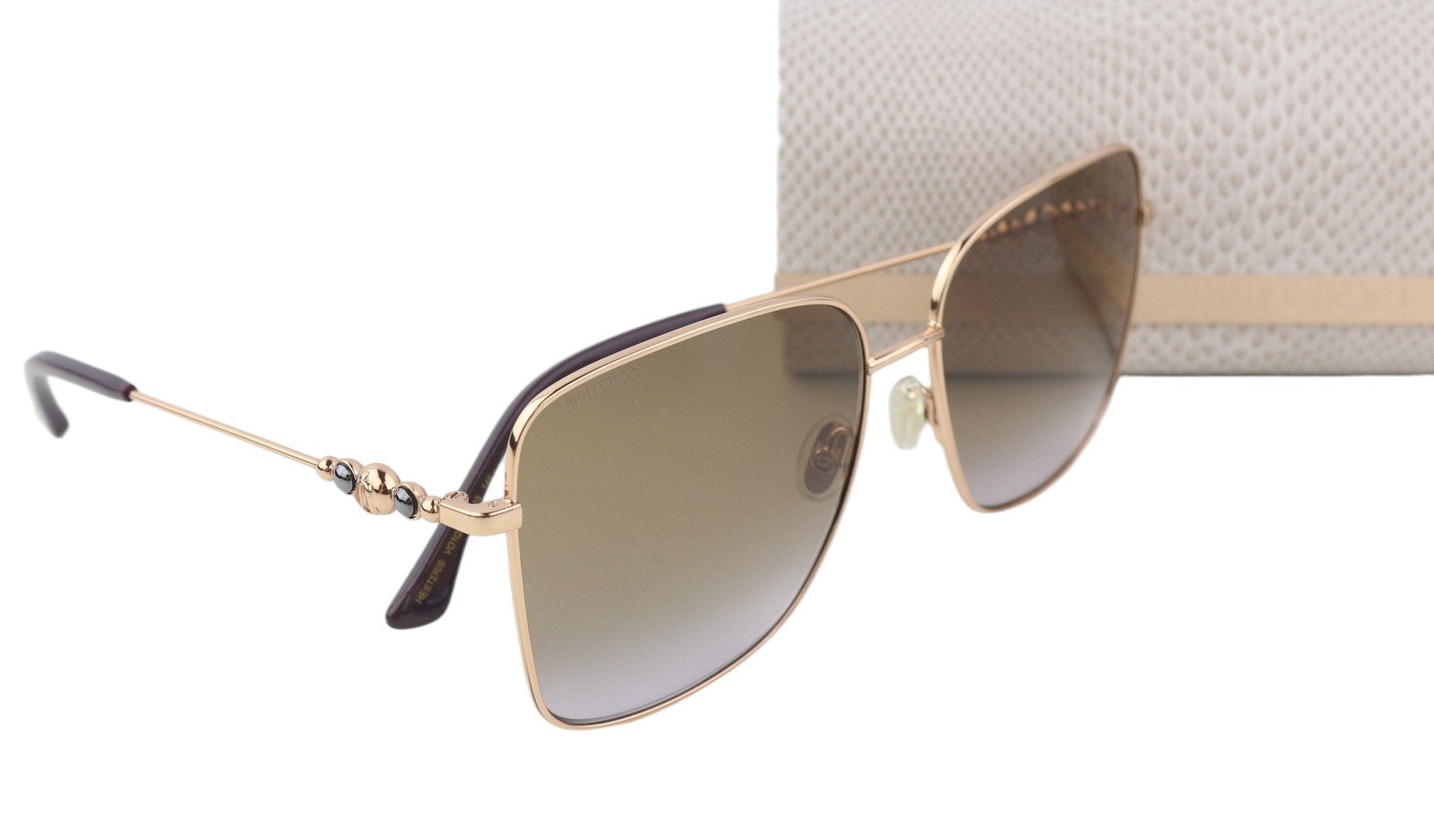 JIMMY CHOO Hester/S Women Sunglasses OS Gold Tone Frame Tinted Square RRP€245