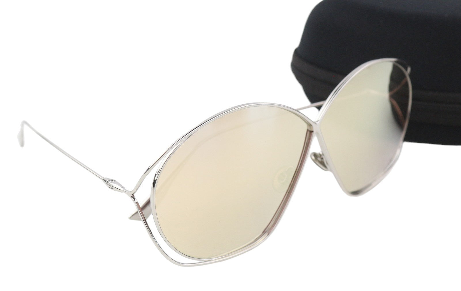 CHRISTIAN DIOR 010SQ Women Sunglasses OS Silver Tone Frame Mirror Lens RRP€268