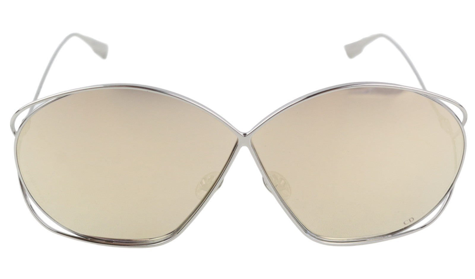 CHRISTIAN DIOR 010SQ Women Sunglasses OS Silver Tone Frame Mirror Lens RRP€268