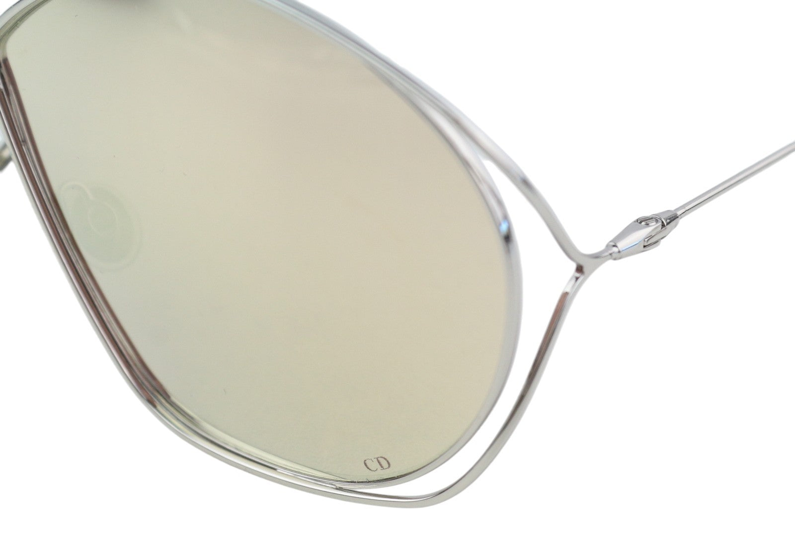 CHRISTIAN DIOR 010SQ Women Sunglasses OS Silver Tone Frame Mirror Lens RRP€268
