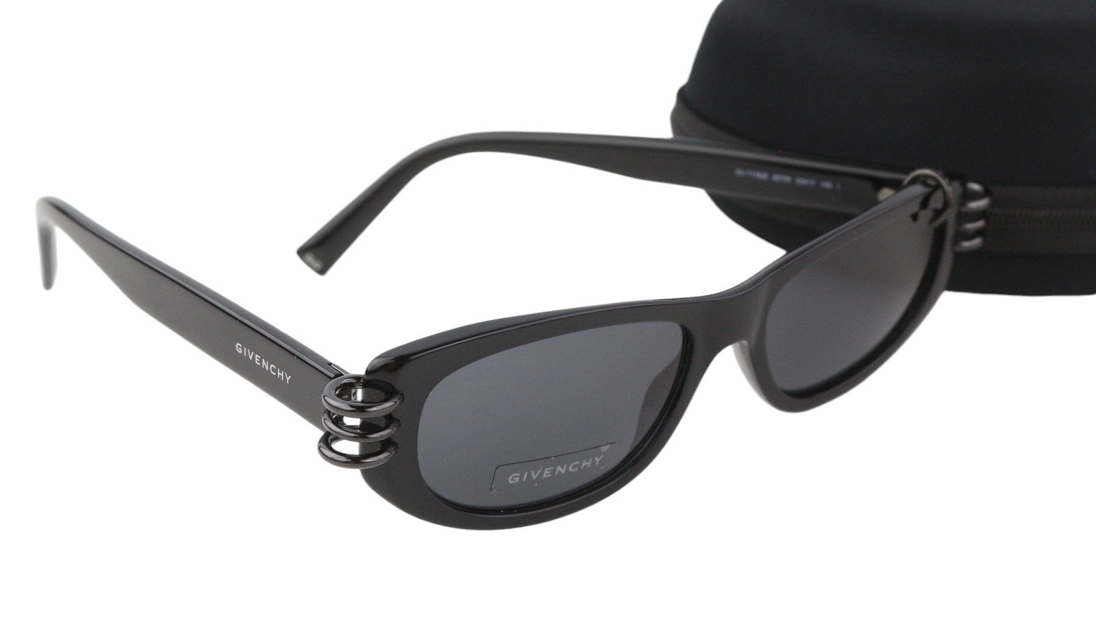 GIVENCHY GV 7176/S Women Sunglasses OS Black Cat-Eye Frame Tinted Logo RRP€255
