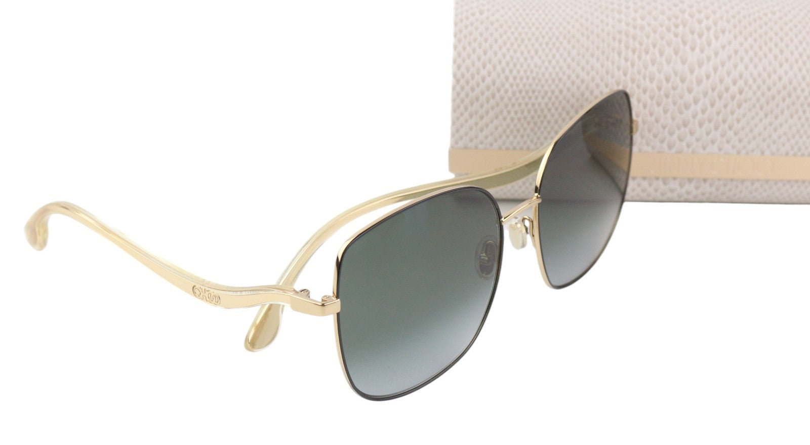 JIMMY CHOO Mamie/S Women Sunglasses OS Gold Tone Frame Tinted Square RRP$319