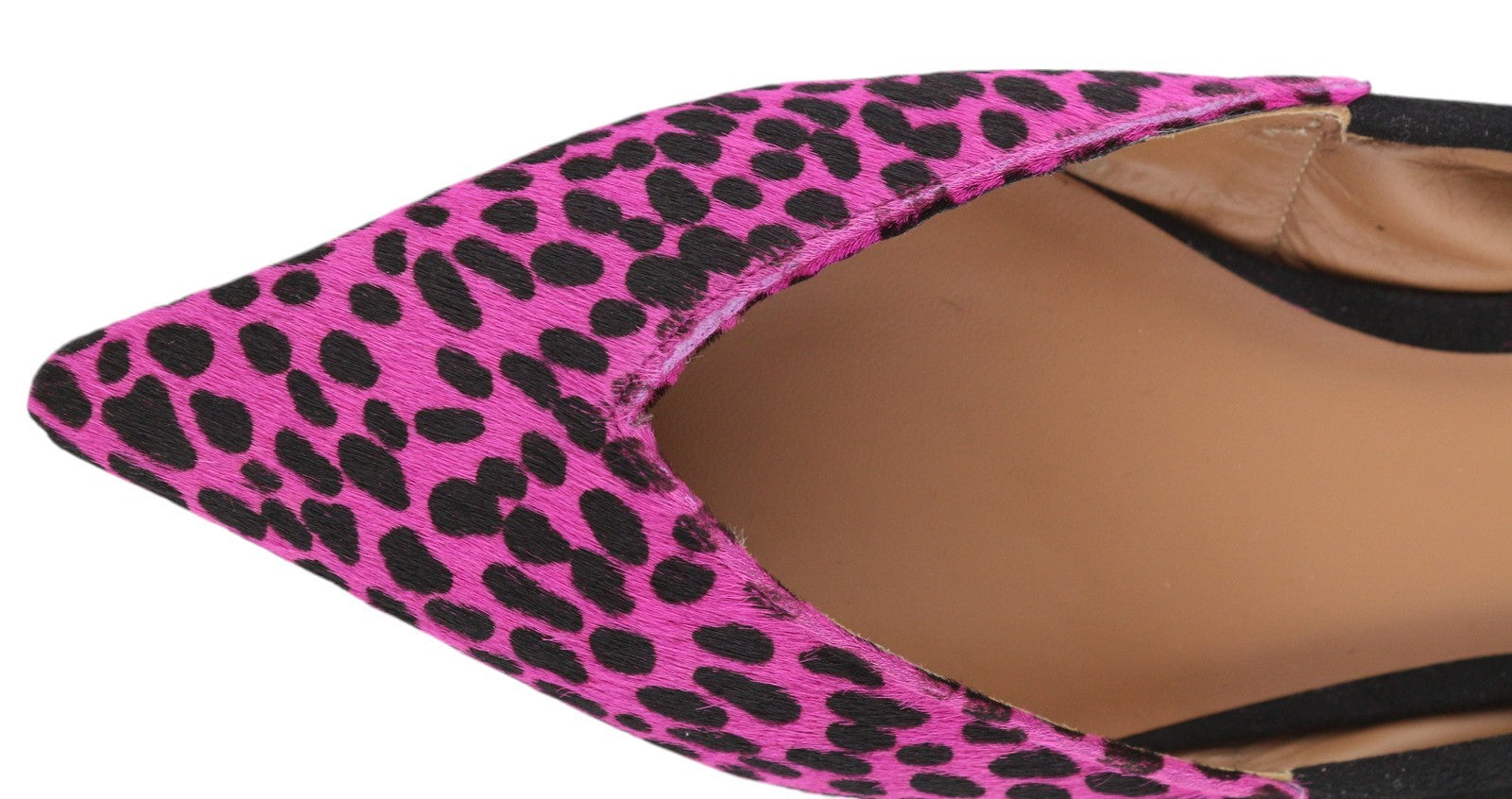 EMPORIO ARMANI X3D244 Women Flats EU37 Pink Leather Pointed Toe Ballerina Pumps