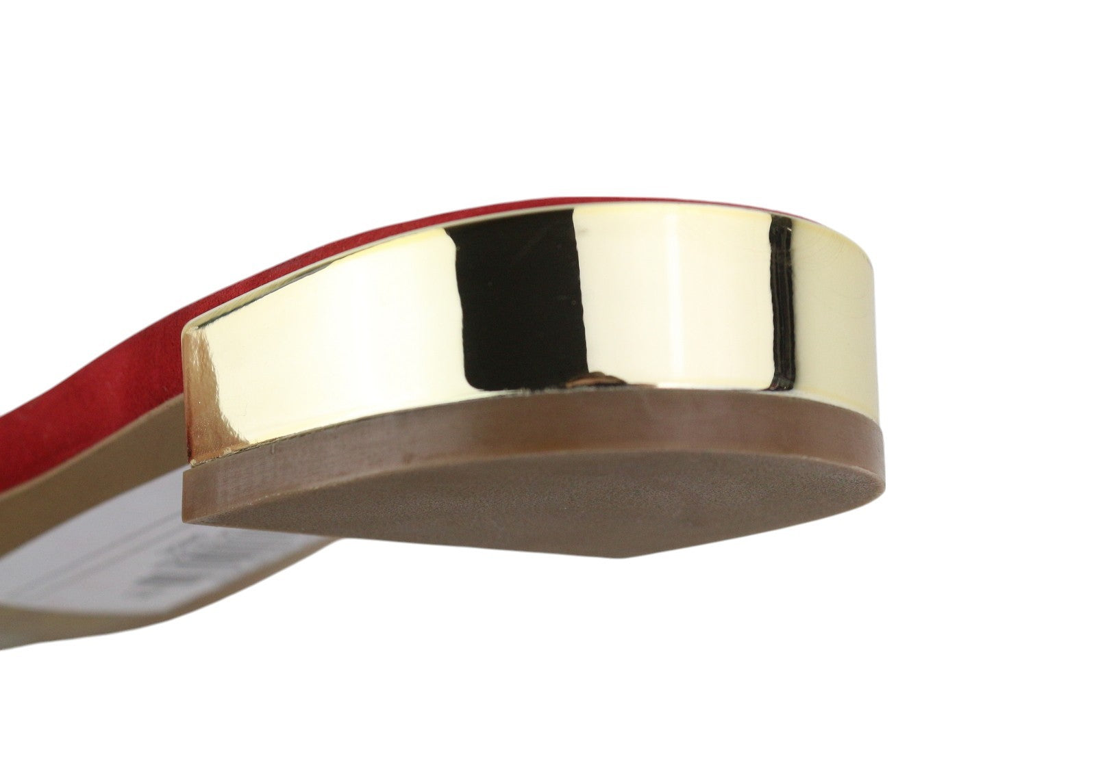 EMPORIO ARMANI X3P702 Women Flats EU37 Red Suede Leather Bow Detail Gold Tone