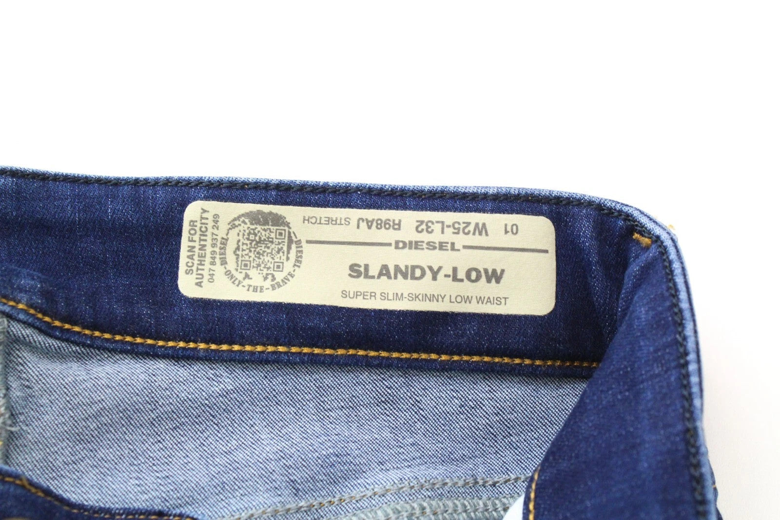 DIESEL Slandy-Low R98AJ Women's W25/L32 Slim Skinny Blue Stretch Fit Jeans