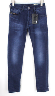 DIESEL D-Bazer 083AT Men's W26 Tapered Fit Boys Washed Blue Stretch Jeans