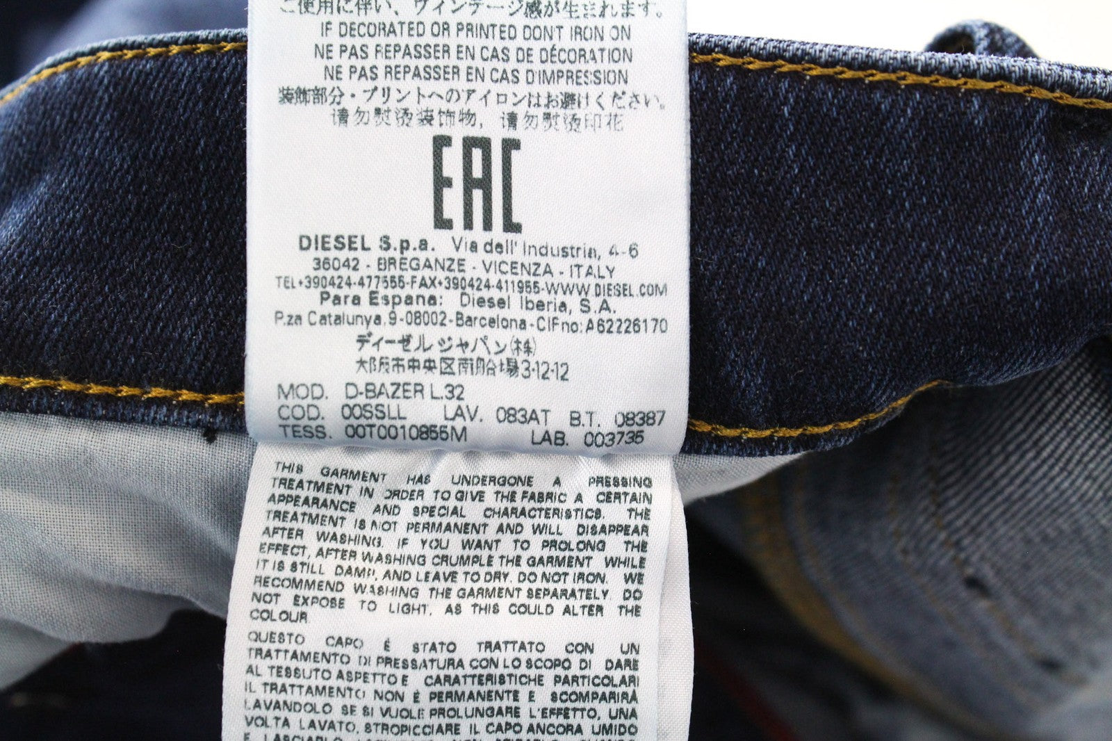 DIESEL D-Bazer 083AT Men's W26 Tapered Fit Boys Washed Blue Stretch Jeans