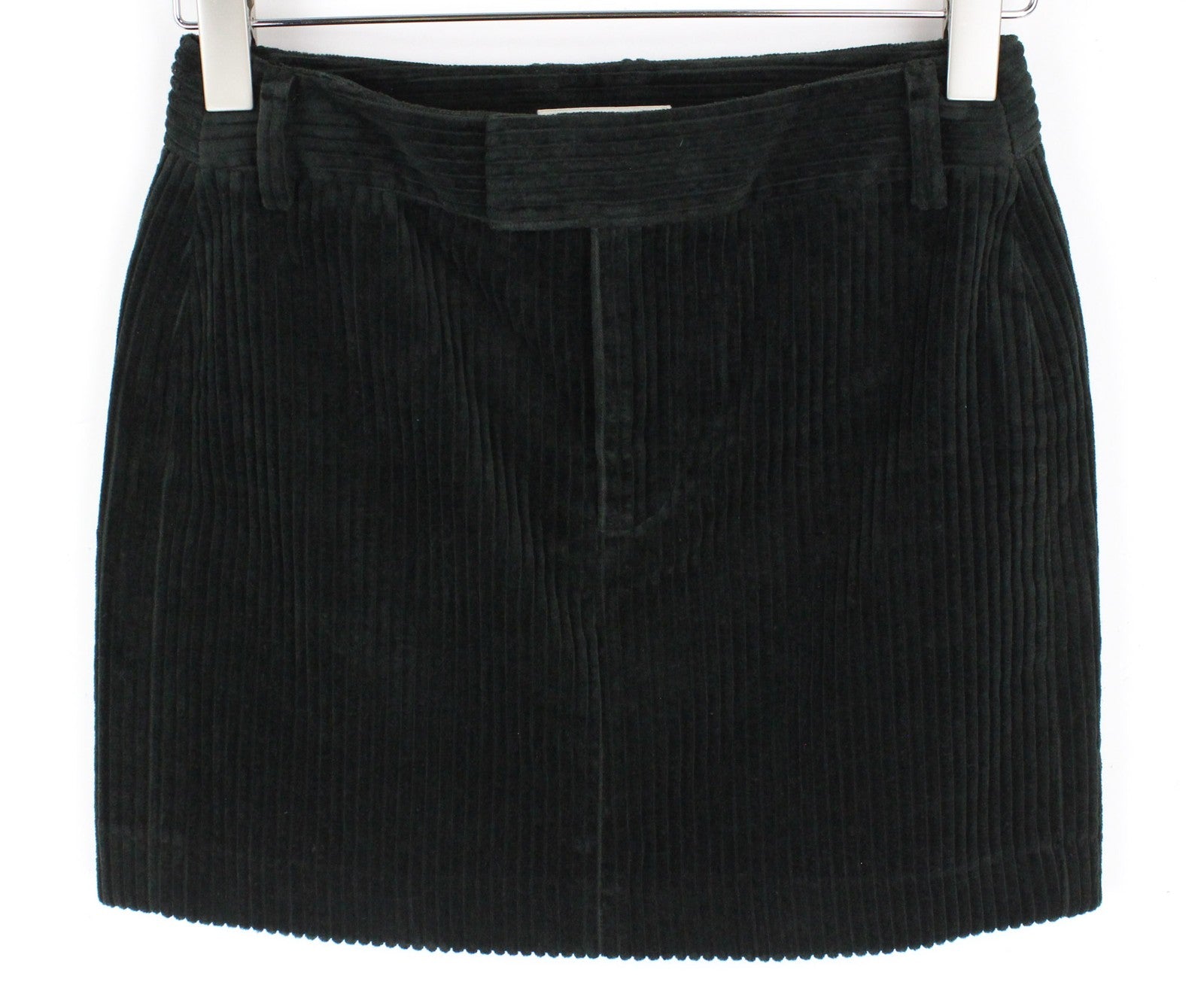 SUISTUDIO Women's Mini Skirt W29 Corduroy Dark Green Casual Short Style
