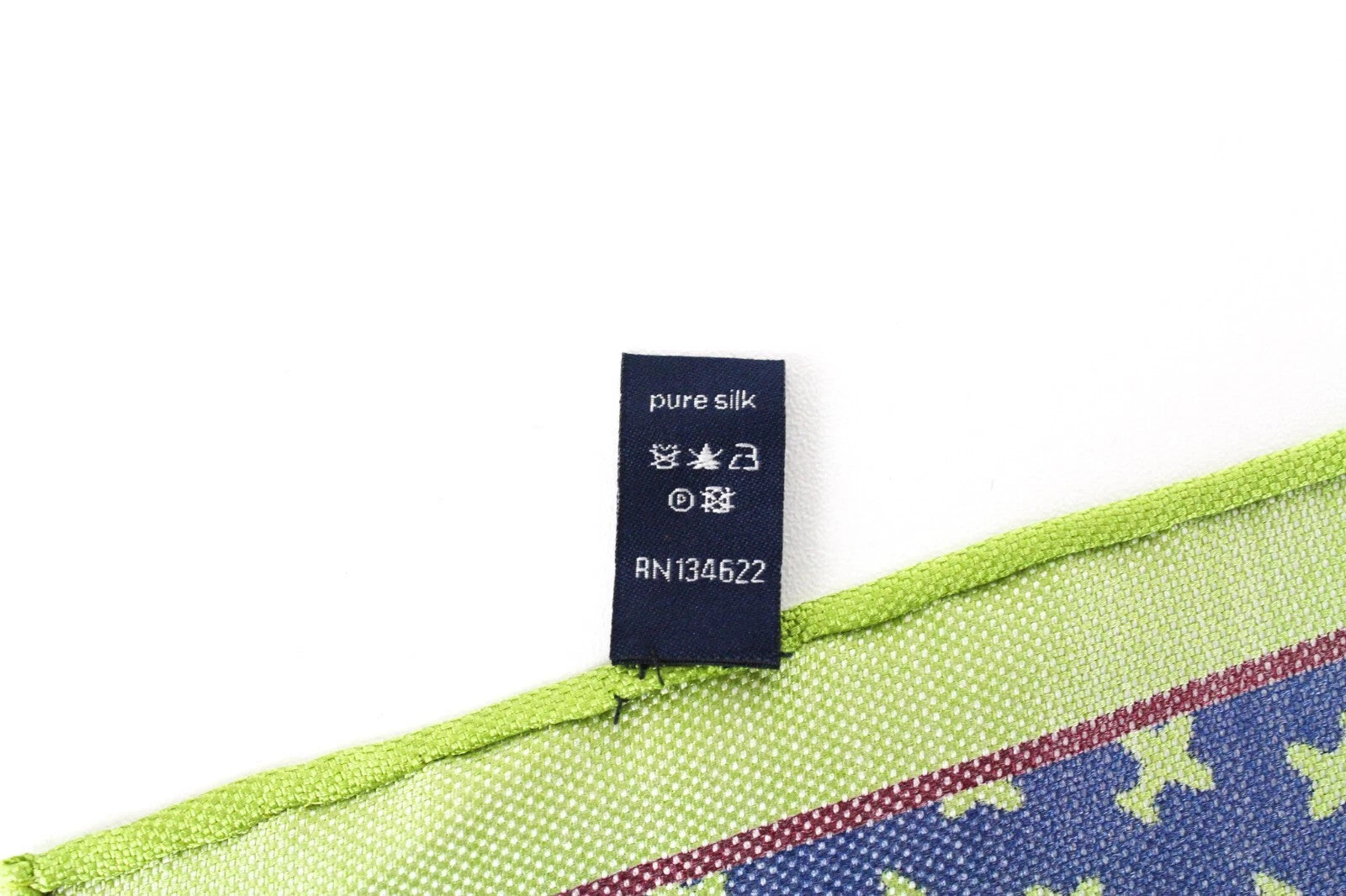 SUITSUPPLY Men's Pocket Square 33x33 Blue Silk Plain Pattern Handkerchief