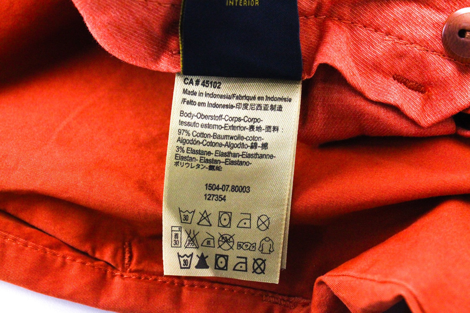 SCOTCH & SODA Stuart Men's W28/L32 Slim Orange Belted Cotton Stretch Pants