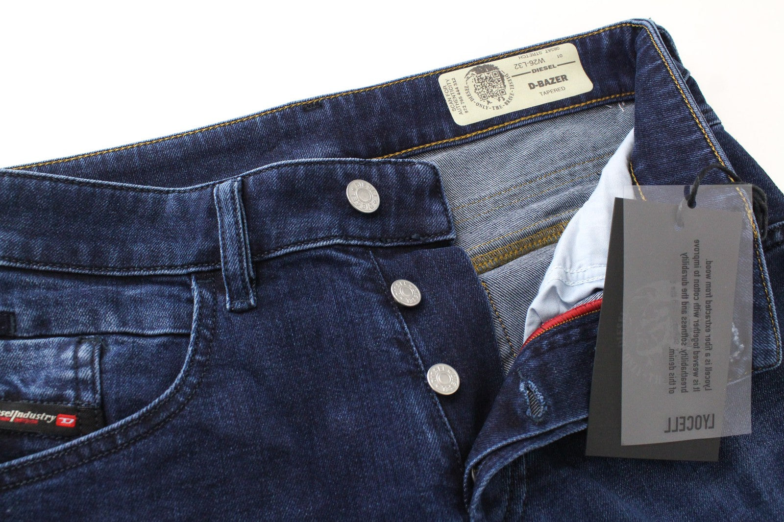 DIESEL D-Bazer 083AT Men's W26 Taper Washed Blue Stretch Cotton Boys Jeans