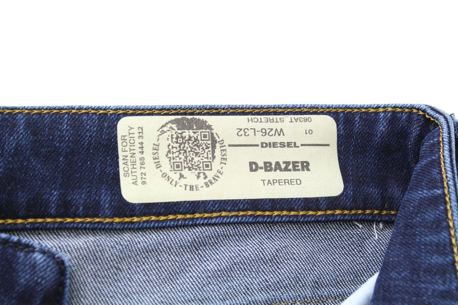 DIESEL D-Bazer 083AT Men's W26 Taper Washed Blue Stretch Cotton Boys Jeans