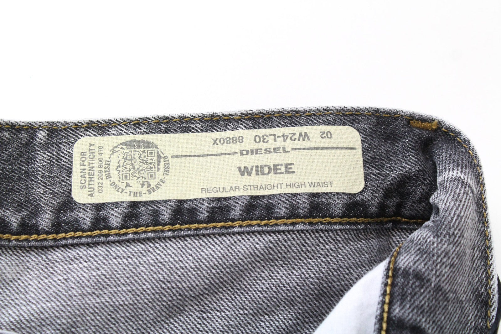 DIESEL Widee 8880X Women's W24 Straight Washed Grey Fit Cotton Girls Jeans