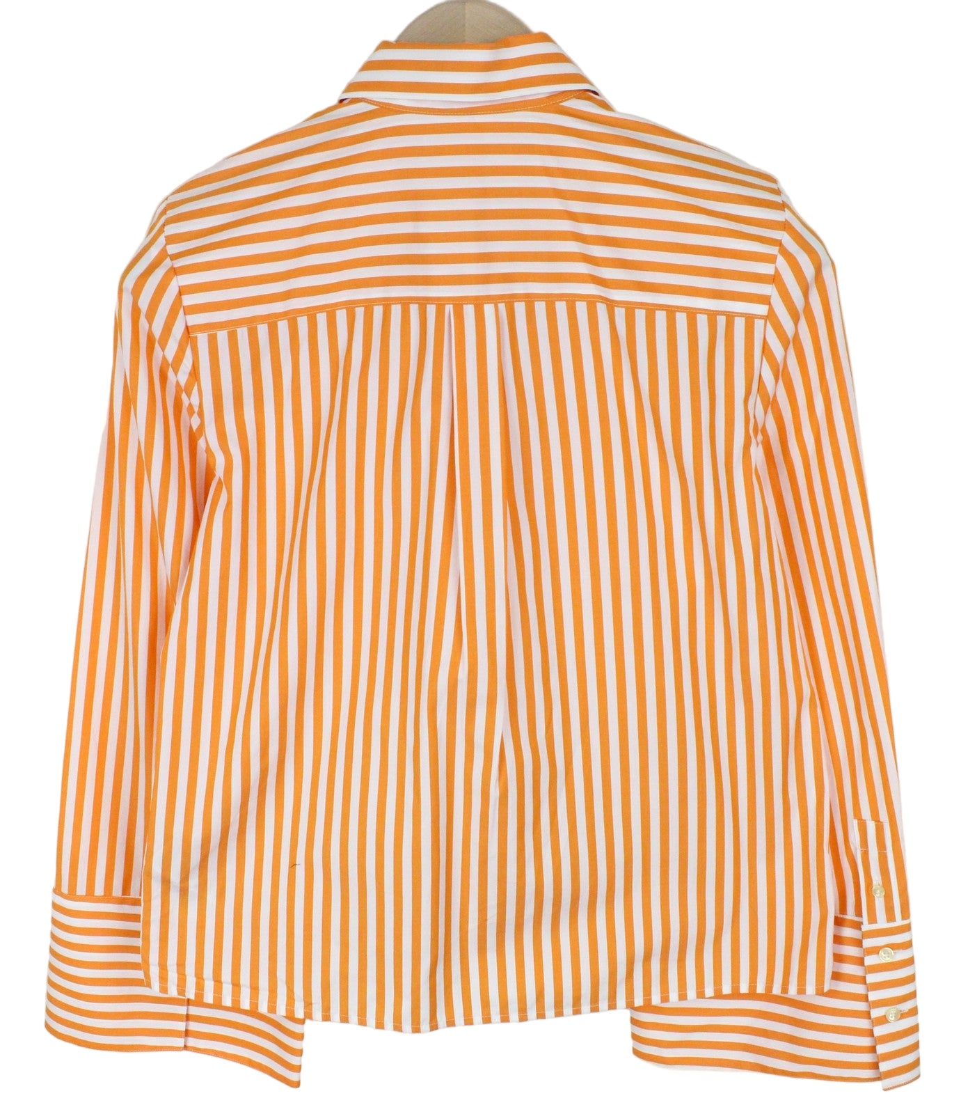SUISTUDIO Curtis Women's UK8R Orange Cotton Striped Flare Sleeve Shirt