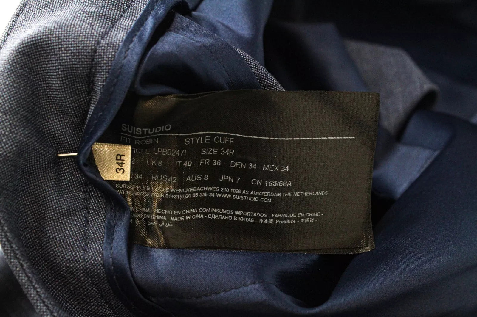 SUISTUDIO Robin Women's UK8R Pleated Blue Classic Formal Fit Trousers