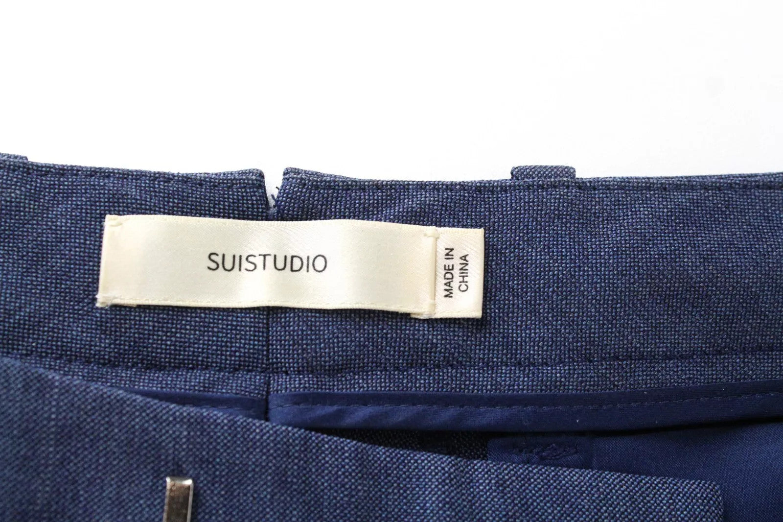 SUISTUDIO Robin Women's UK8R Pleated Blue Classic Formal Fit Trousers