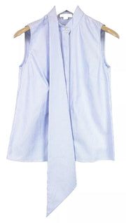 SUISTUDIO Dorian Women's EU34R Sleeveless Formal Striped Blue Cotton Shirt