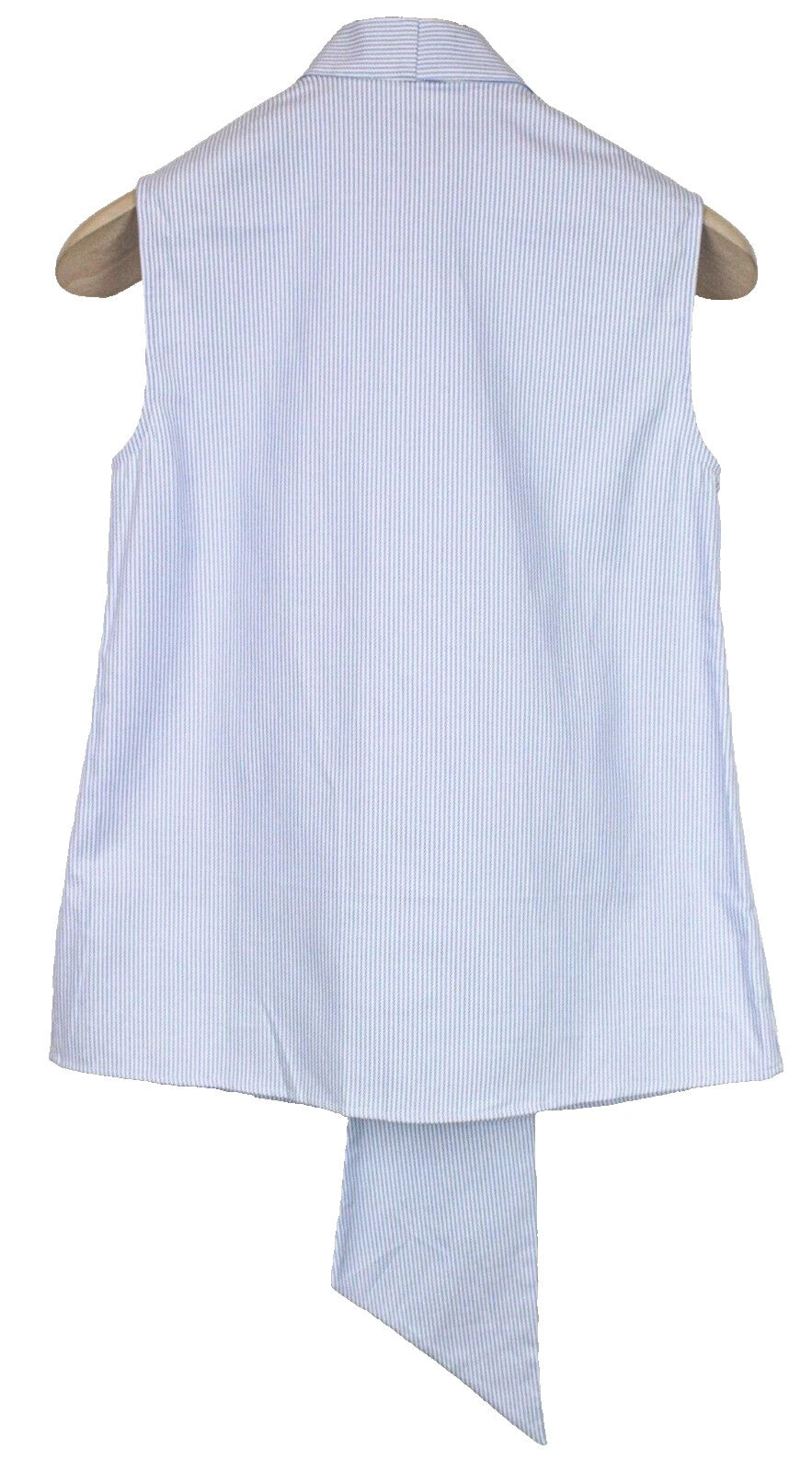 SUISTUDIO Dorian Women's EU34R Sleeveless Formal Striped Blue Cotton Shirt