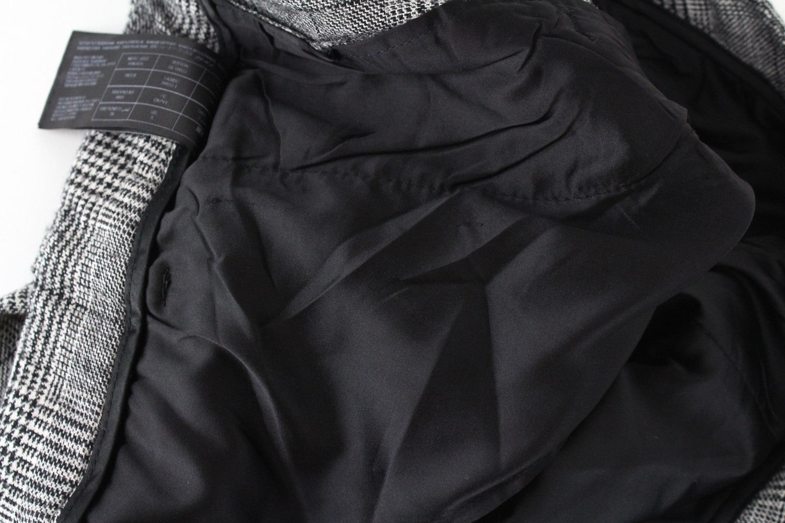 SUISTUDIO Women's UK10S Grey Checked Pleated Wool Silk Linen Blend Trousers