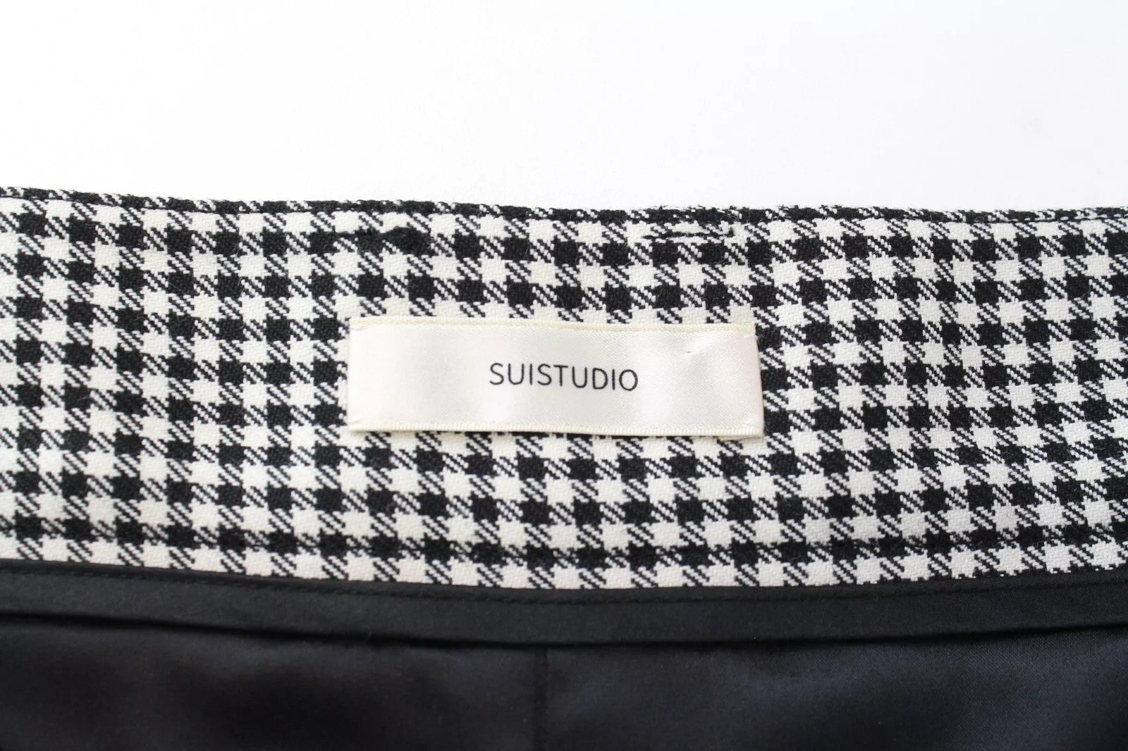 SUISTUDIO Edan Women's Skirt EU34 Houndstooth Pattern Formal Black White