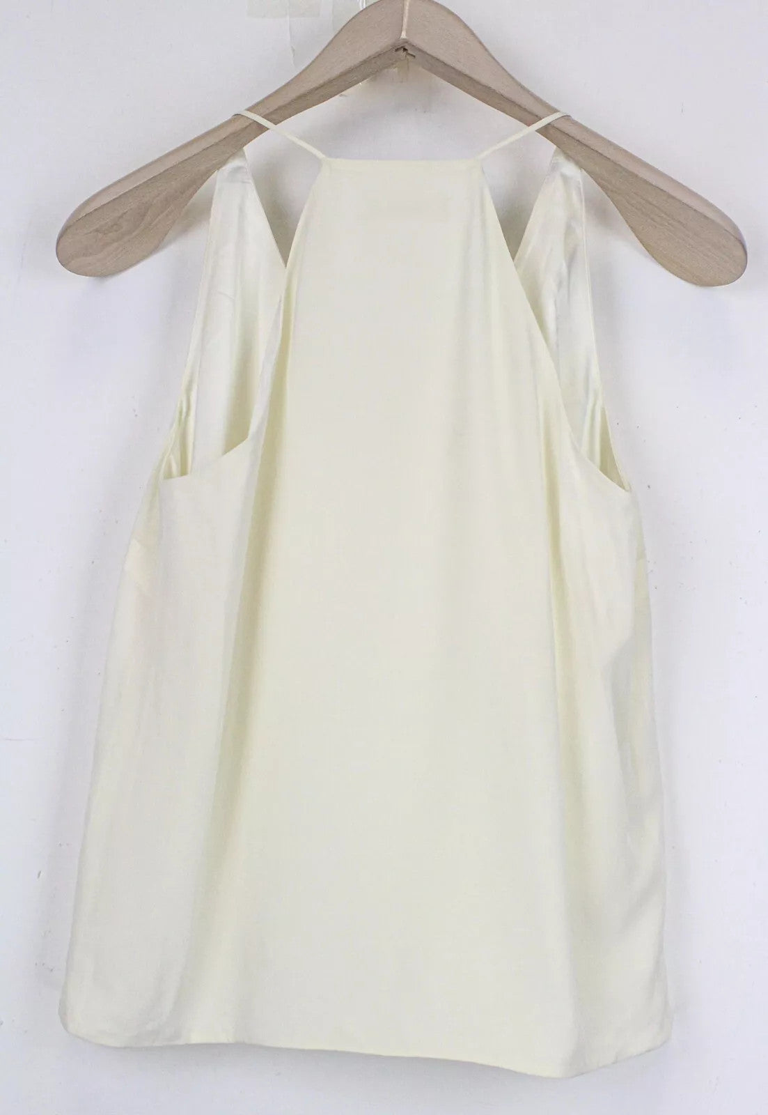 SUISTUDIO Rickie Women's Top UK8 Off-White Silk Pullover V-Neck Lined