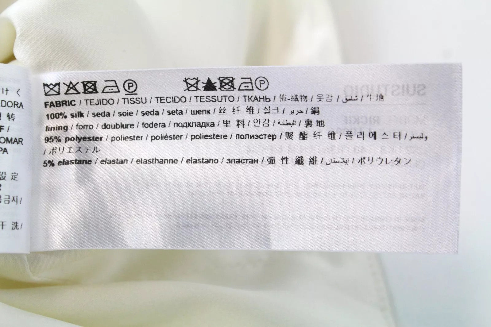 SUISTUDIO Rickie Women's Top UK8 Off-White Silk Pullover V-Neck Lined