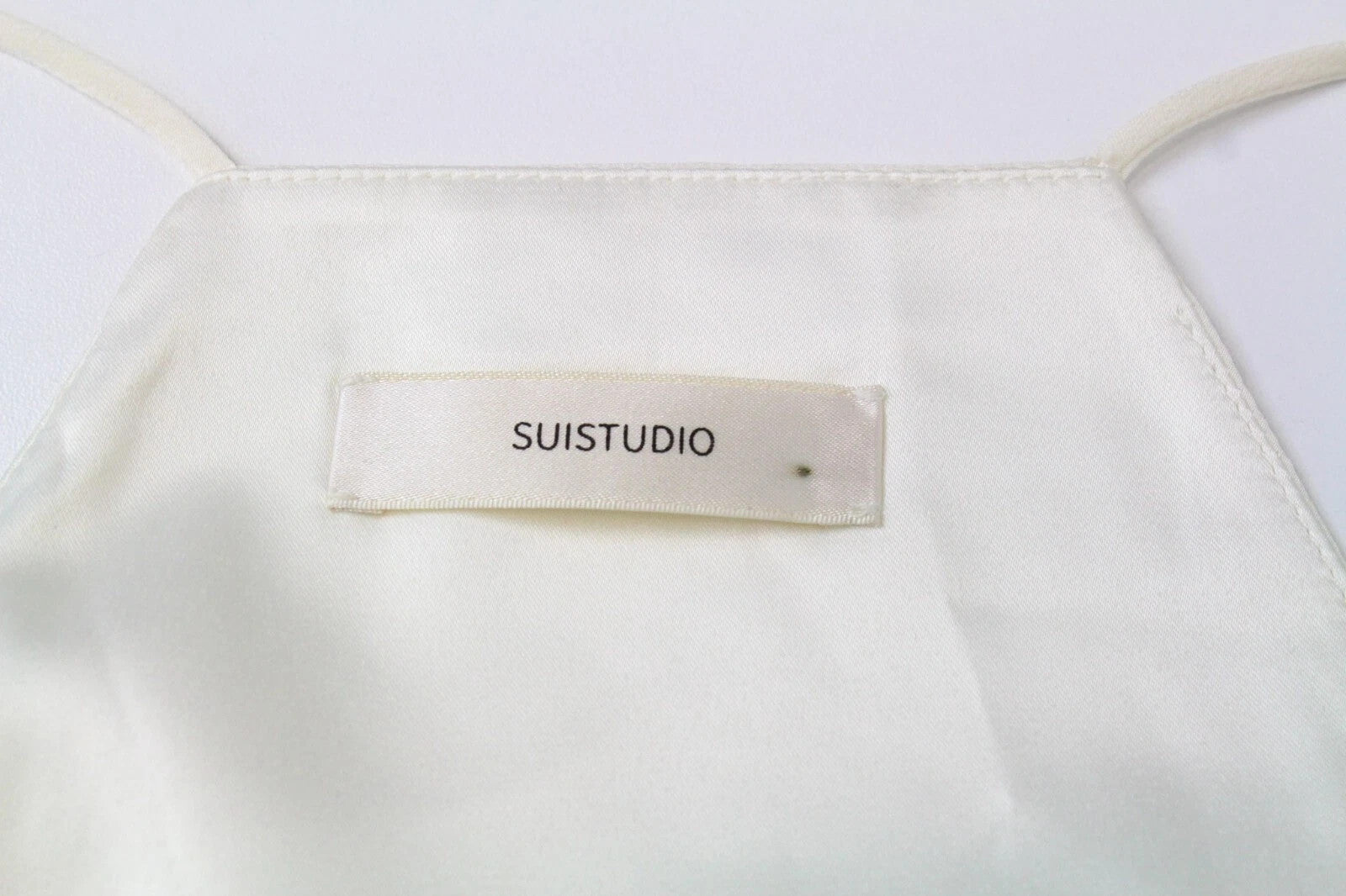 SUISTUDIO Rickie Women's Top UK8 Off-White Silk Pullover V-Neck Lined