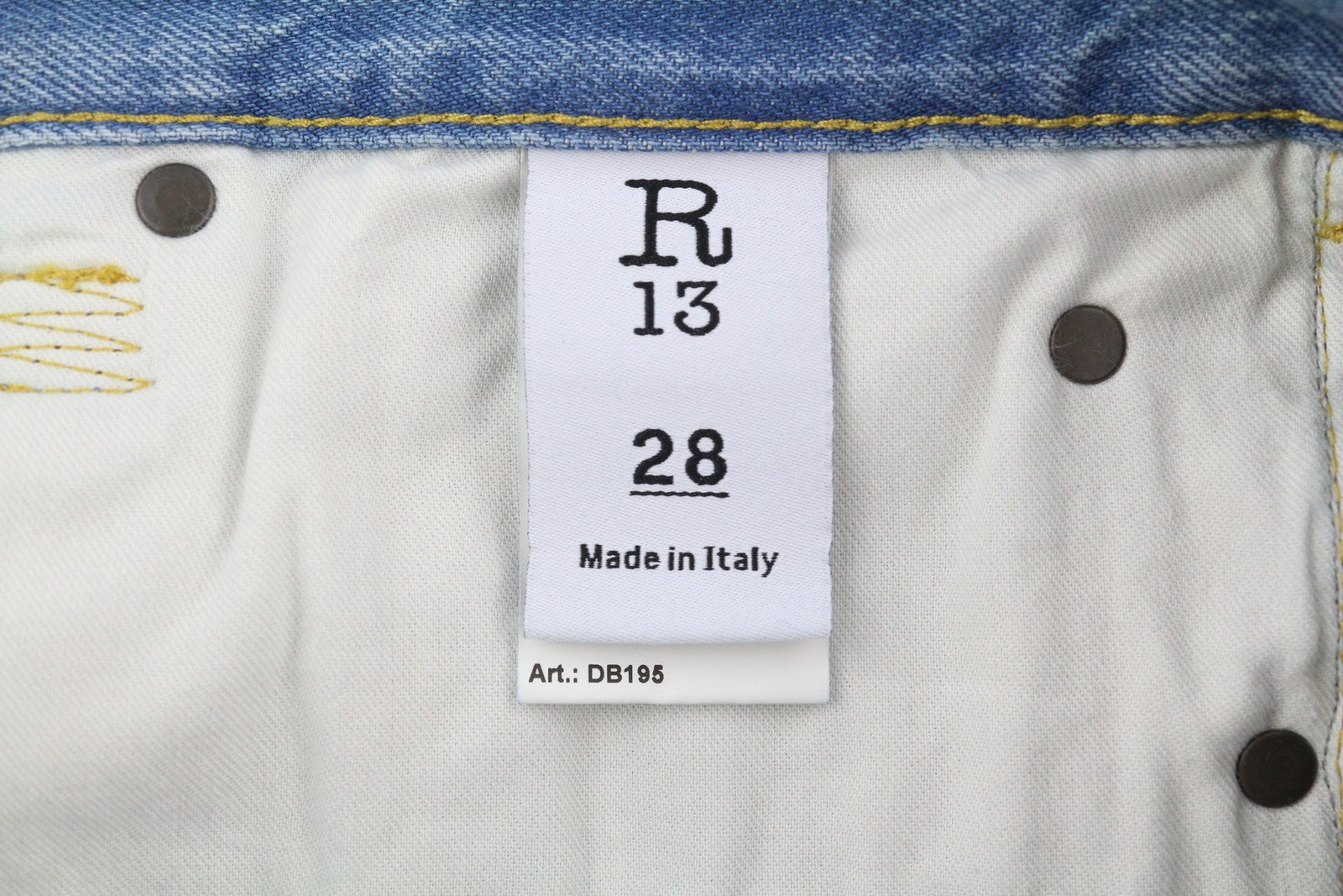 R13 Cross Over Women Shorts 28 Washed Denim Blue Asymmetrical Distress RRP€599