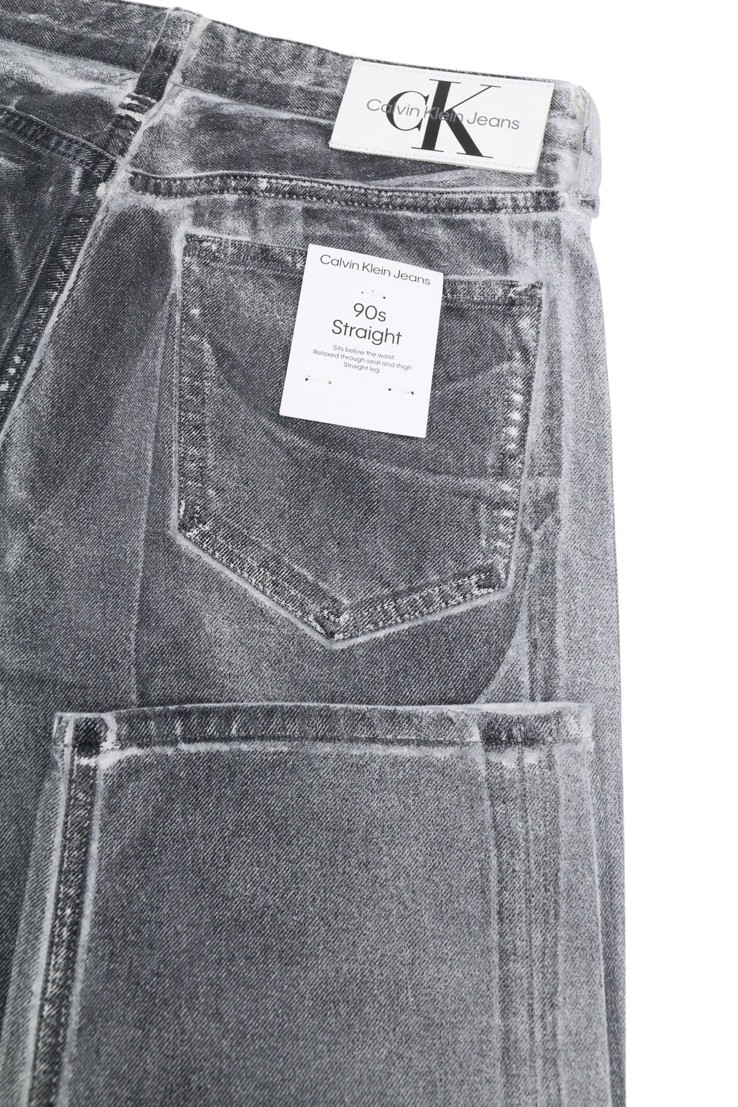 CALVIN KLEIN 90's Straight Men Jeans W30 Grey Washed Coated Zip Fly RRP€169