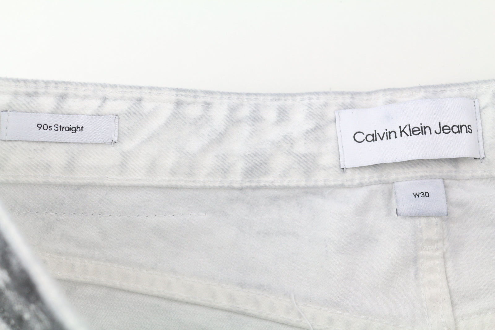 CALVIN KLEIN 90's Straight Men Jeans W30 Grey Washed Coated Zip Fly RRP€169