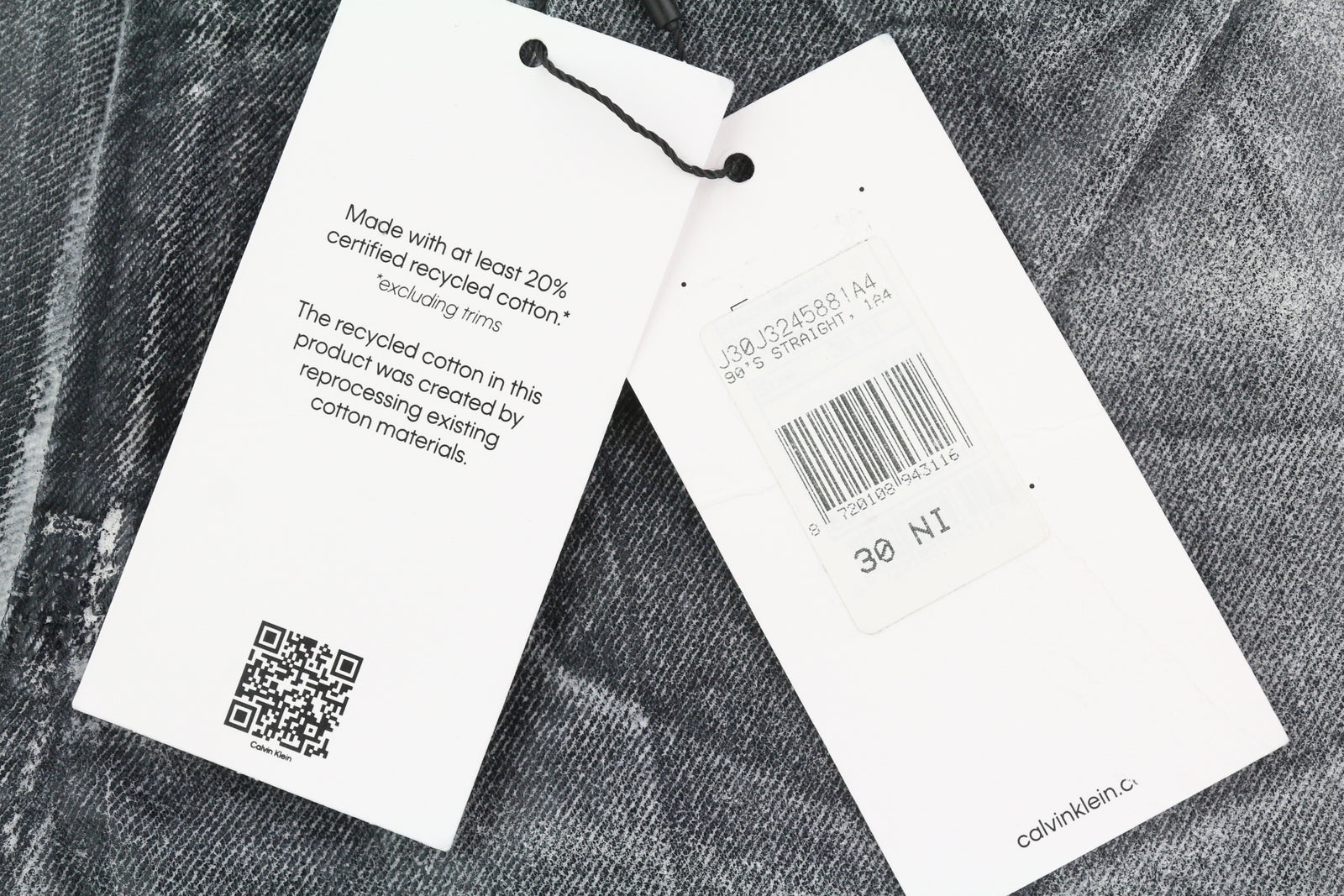 CALVIN KLEIN 90's Straight Men Jeans W30 Grey Washed Coated Zip Fly RRP€169