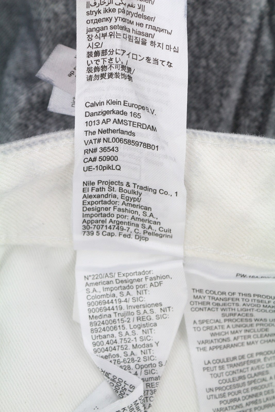 CALVIN KLEIN 90's Straight Men Jeans W34 Grey Washed Coated Zip Fly RRP€169