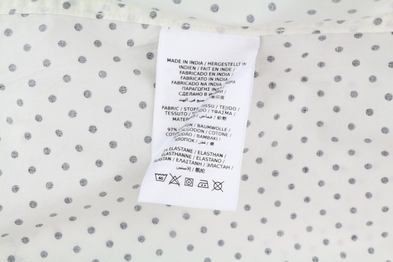 GANT Stretch Broadcloth Dot Women Shirt EU36 White Button-Up Spread Neck Casual