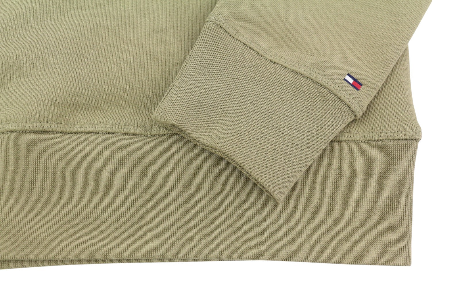 TOMMY HILFIGER Square Logo Men Hoodie L Brown Kangaroo Pocket Hooded Pullover