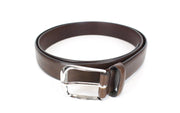 SUITSUPPLY Men's 105 cm Belt Dark Brown Leather Metal Buckle Dress Style