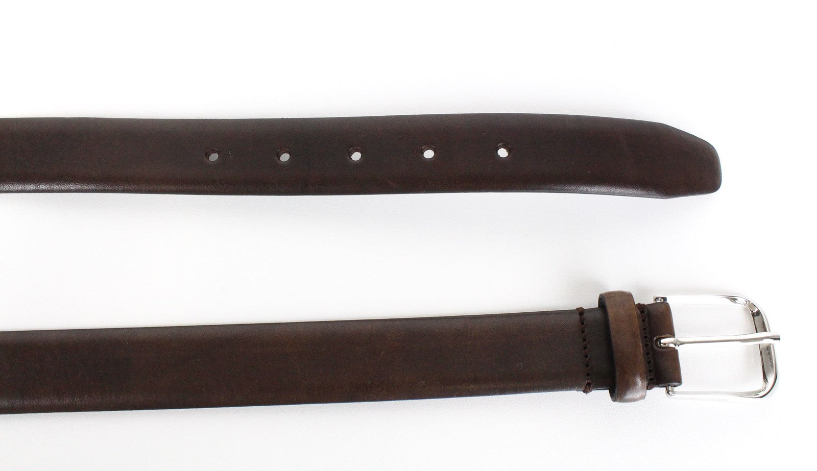 SUITSUPPLY Men's 105 cm Belt Dark Brown Leather Metal Buckle Dress Style