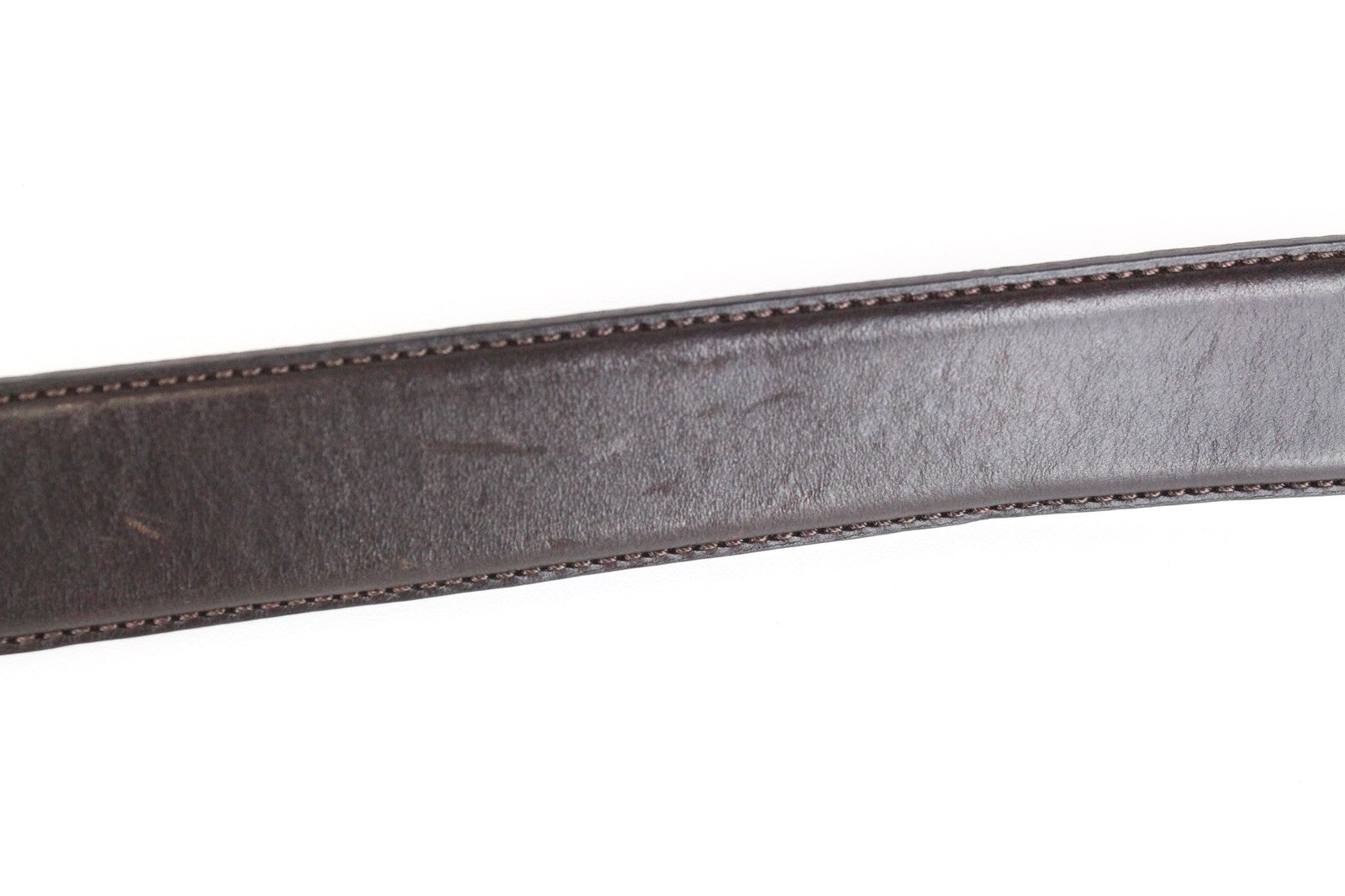 SUITSUPPLY Men's 85 cm Belt Brown Leather Square Metal Buckle Slim Classic