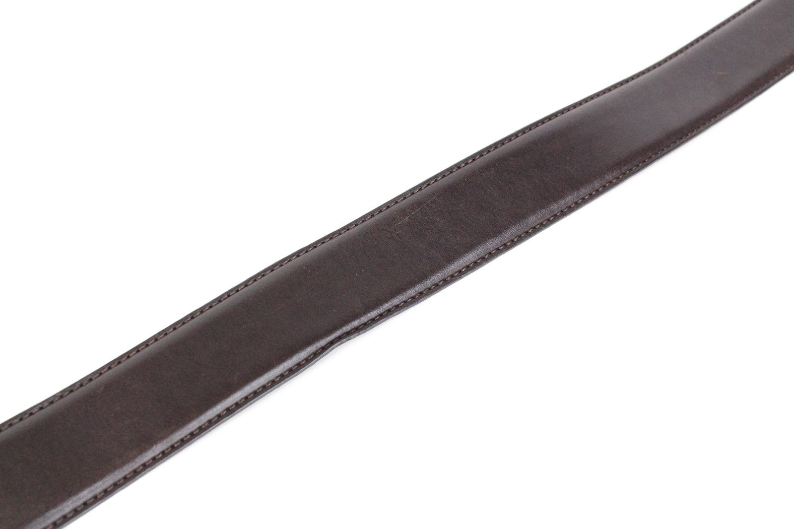 SUITSUPPLY Men's 85 cm Belt Brown Leather Square Metal Buckle Slim Classic