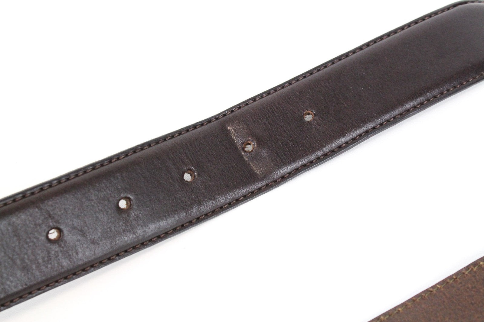 SUITSUPPLY Men's 85 cm Belt Brown Leather Square Metal Buckle Slim Classic