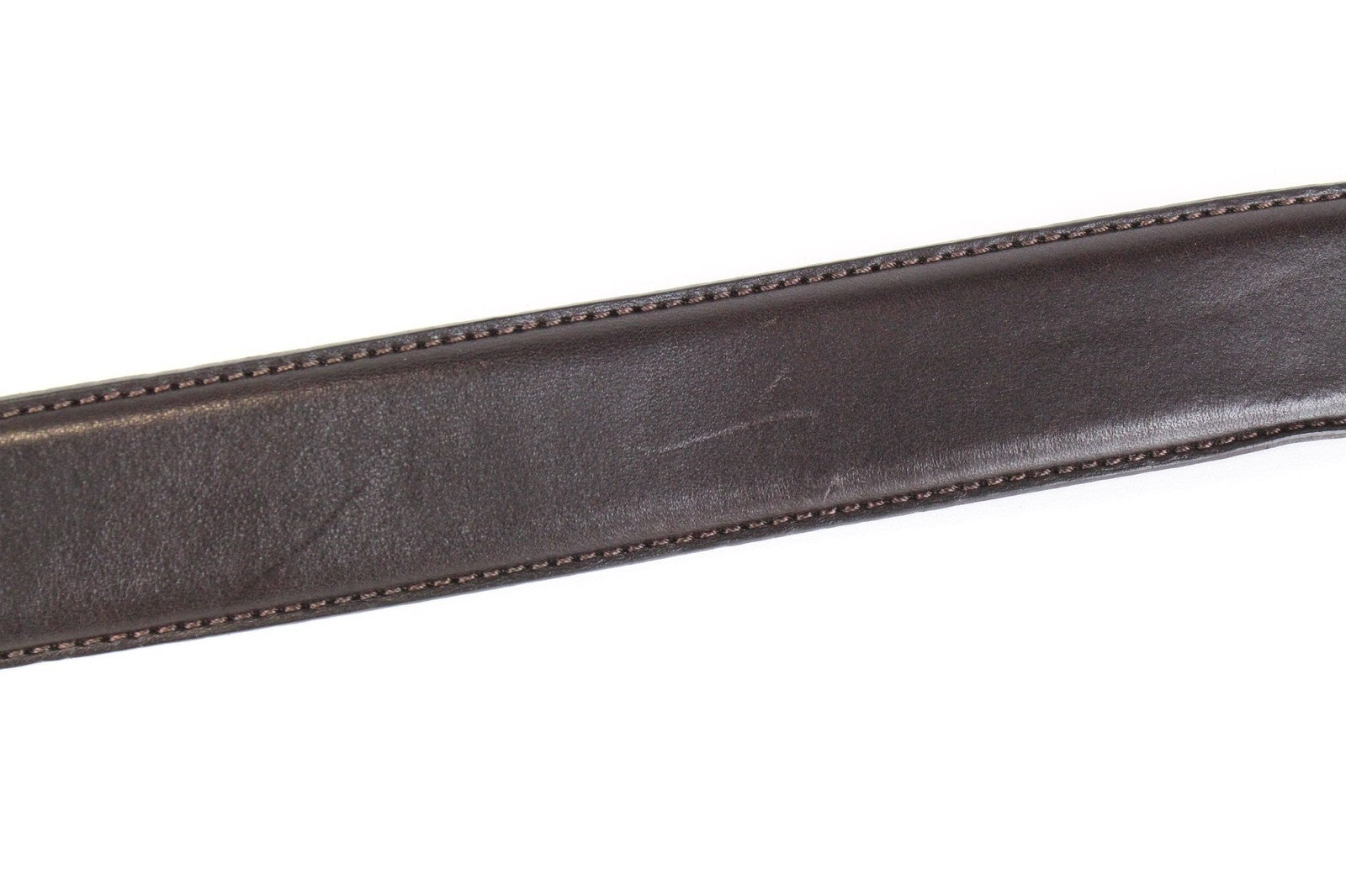 SUITSUPPLY Men's 85 cm Belt Brown Leather Square Metal Buckle Slim Classic