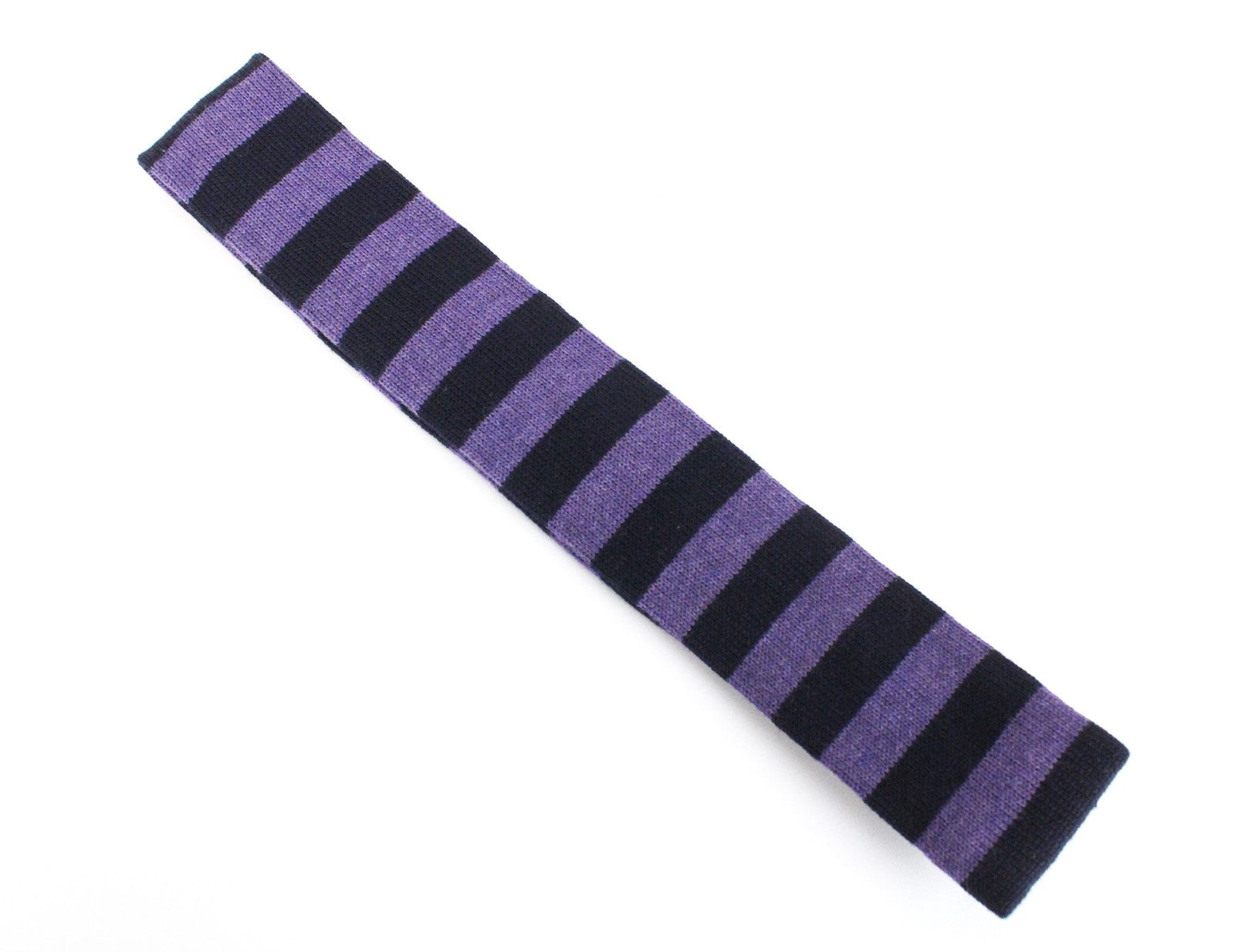 SUITSUPPLY Men's Tie ~144 x 6 Purple Wool Knit Stripe Squared End Neckwear