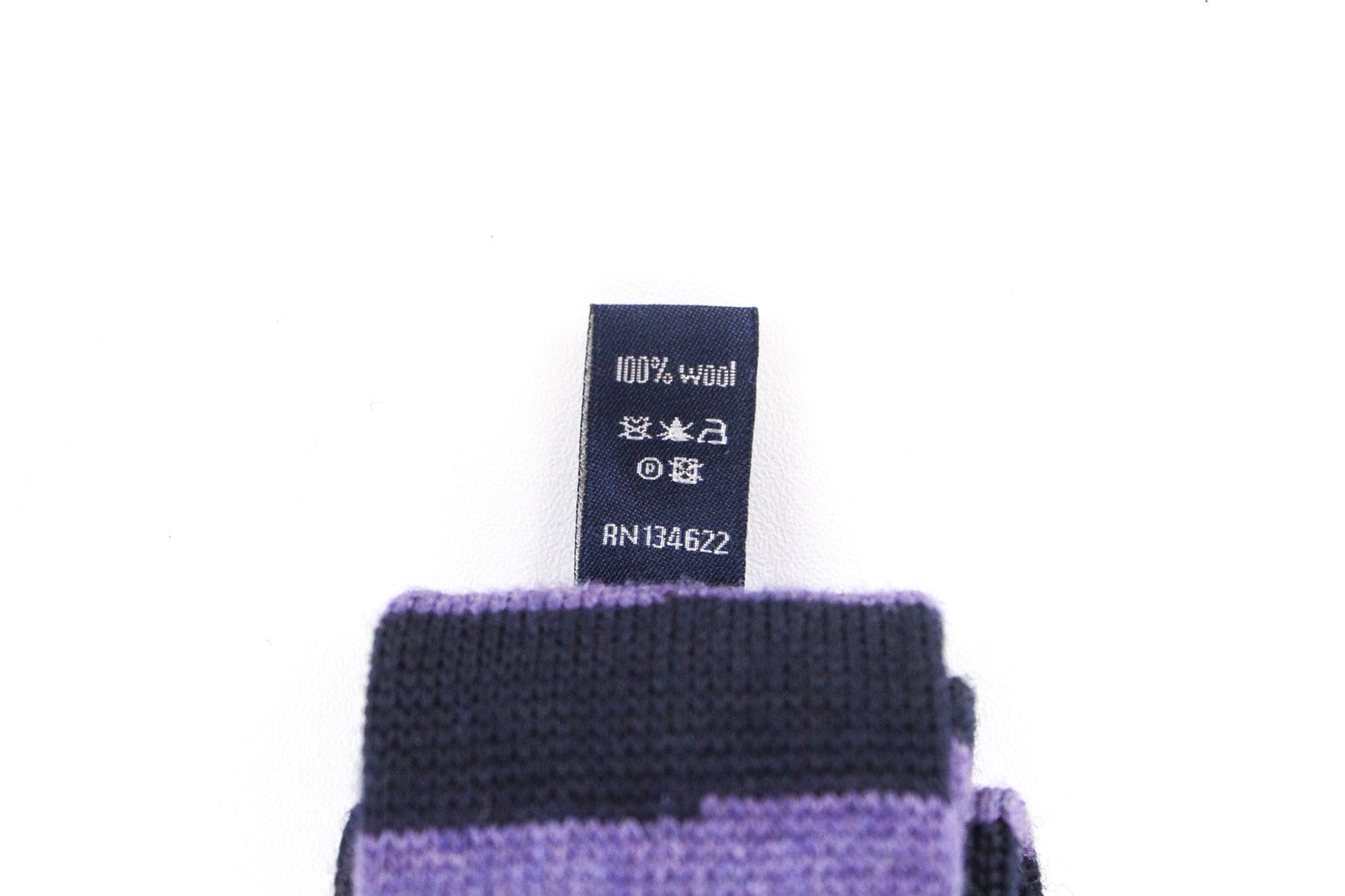 SUITSUPPLY Men's Tie ~144 x 6 Purple Wool Knit Stripe Squared End Neckwear